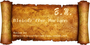 Bleicöffer Mariann névjegykártya